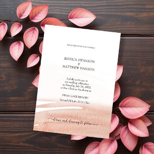Convite Casamento de Verão Coral Elegante