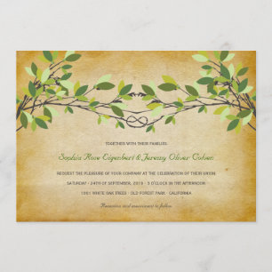 Convite Casamento De Verão Da Árvore De Amor Com A Árvo