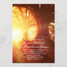 Convite Casamento de Verão da Floresta Rústica, Árvore Sun