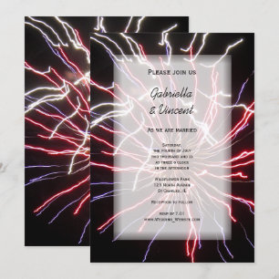 Convite Casamento de Verão de Fogos de artifício