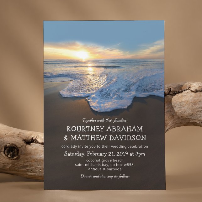 Convite Casamento de Verão de Ocean Beach Seaside (Criador carregado)