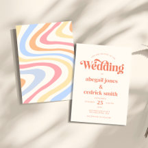 Casamento de Verão de Pastel minimalista retrô-mod