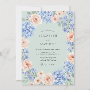 Convite Casamento de Verão Elegante em Verde Hortelã