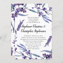 Casamento de Verão Elegante Lilac Watercolor