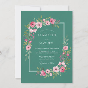 Convite Casamento de Verão Etéreo Azul-Celeste