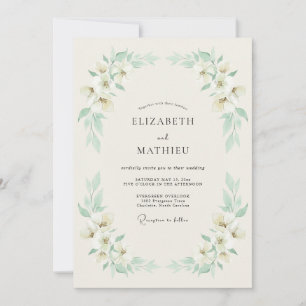 Convite Casamento de Verão Fresco em Verde Menta