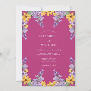 Convite Casamento de Verão Jovial Magenta