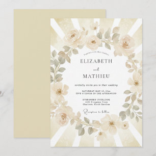 Convite Casamento de Verão Radiante de Champanhe