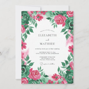 Convite Casamento de Verão Radiante em Fuchsia