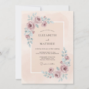 Convite Casamento de Verão Refined Blush