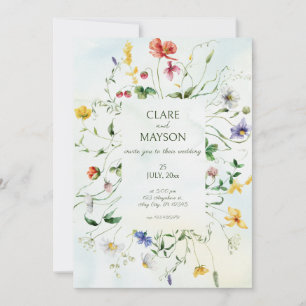 Convite Casamento de Verão Russo do Romance Verde e Branco