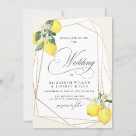 Convite Casamento de Verão Rustic Lemon Citrus Boho