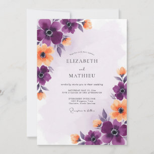 Convite Casamento de Verão Violeta Glorioso