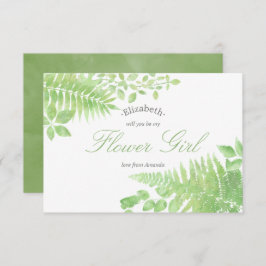 Convite Casamento de Verde com Aquarela Seja minha Menina