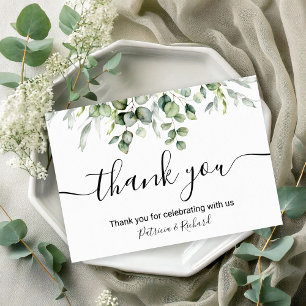 Convite Casamento de Verde Elegante Obrigado