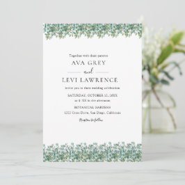 Convite casamento de verde eucalipto