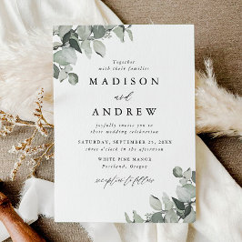 Convite Casamento de Verde Eucalipto Elegante