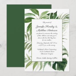 Convite Casamento de Verduras Tropicais Modernas |
