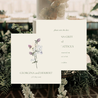 Convite Casamento de Vestuário do Cream Elegante Salve a D