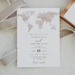 Convite Casamento de Viagem de Aventura de Mapa de Aquarel