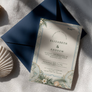 Convite Casamento de Viagem Espuma Marítima