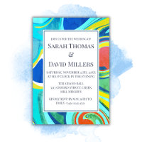 Casamento de Vibrantes de Grunge Líquido Moderno