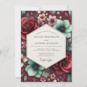 Convite Casamento de Vida Aquática Borgonha