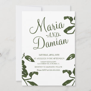 Convite Casamento de Videira de Queijo Monstera Tropical