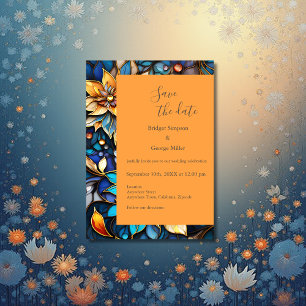 Convite Casamento de Vidro Dourado e Azul