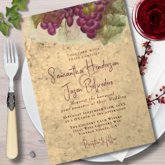 Convite Casamento de Vinha Rustic Vineyard