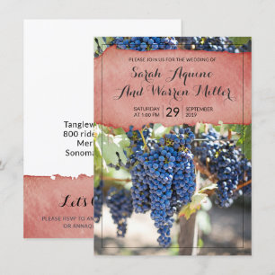 Convite Casamento de Vinhas De Vidro De Vinho Rústico