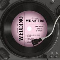 Casamento de vinil de vinil, vinil, rosa-Vintage