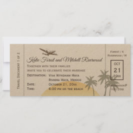 Convite Casamento de Vintage Embarque em Papel Kraft