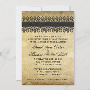 Convite Casamento de Vintage Lace