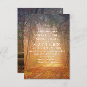 Convite Casamento de Vintage Rustic Fall Tree String of Li