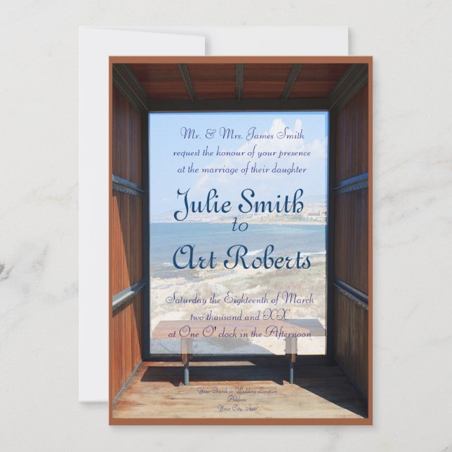 Convite Casamento de Vista Tropical (Frente)