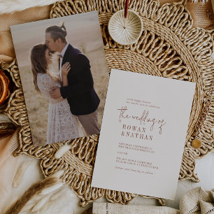 Convite Casamento De Volta Do Creme De Chic Boho Moderno