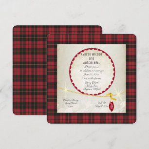 Convite Casamento de Wallace Red Tartan