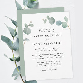 Convite Casamento de Watercolor Boho Eucalyptus Greenery
