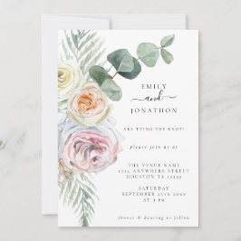 Convite Casamento de Watercolor Boho Pastel Florals Eucaly