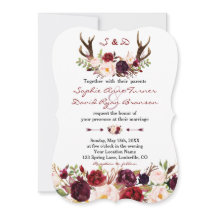 Casamento de Watercolor Burgundy Marsala Floral An