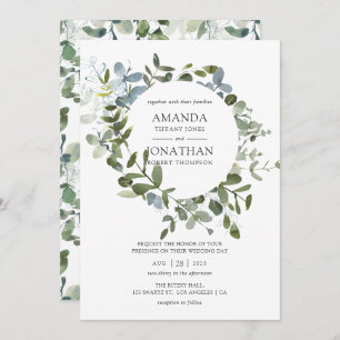 Convite Casamento de Watercolor Eucalyptus Greenery