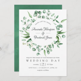 Convite Casamento de Watercolor Eucalyptus Greenery