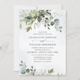 Convite Casamento de Watercolor Eucalyptus Greenery