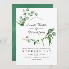 Convite Casamento de Watercolor Eucalyptus Greenery