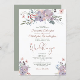 Convite Casamento de Watercolor Floral Boho Selvagens