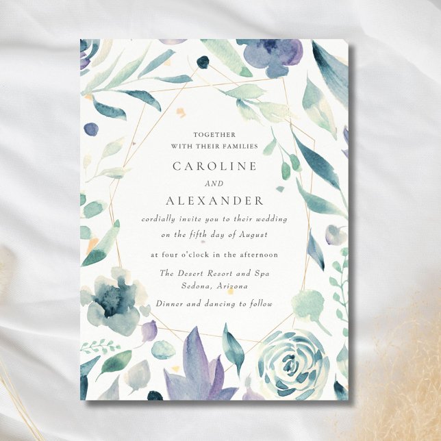 Convite Casamento de Watercolor Floral Speckletone (Watercolor Floral Speckletone Wedding Invitation)