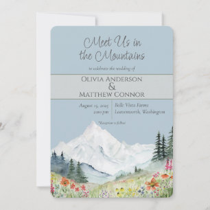 Convite Casamento de Watercolor Mountain Wildflower