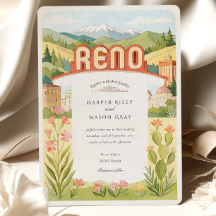 Convite Casamento de Watercolor RENO Nevada Mountain View