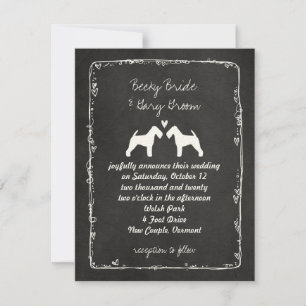 Convite Casamento de Welsh Terrier Silhouettes